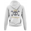3456 Unisex White Hoddie Baronage Rhinestuds