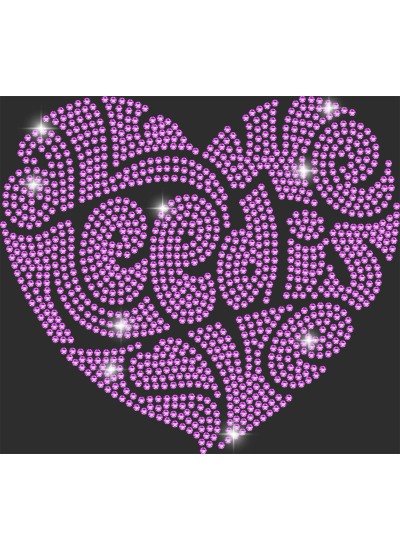 5667 Unisex Black Hoddie All You Need is Love Rhinestuds