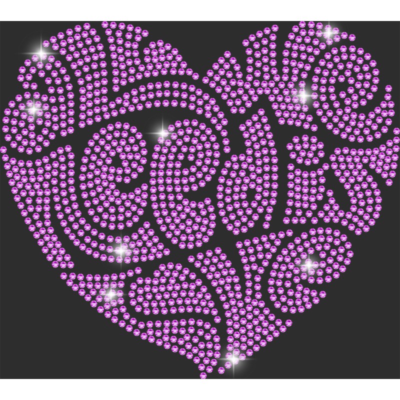 5667 Unisex Black Hoddie All You Need is Love Rhinestuds