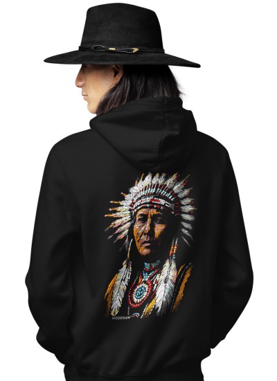 2746 Unisex Black Hoddie Apache Vision