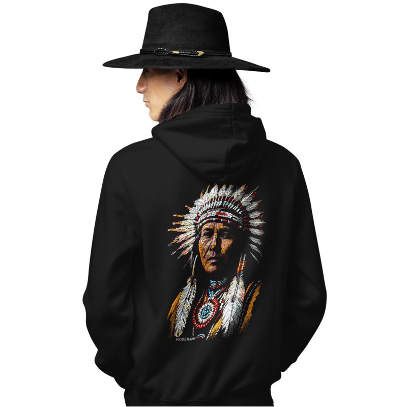 2746 Unisex Black Hoddie Apache Vision