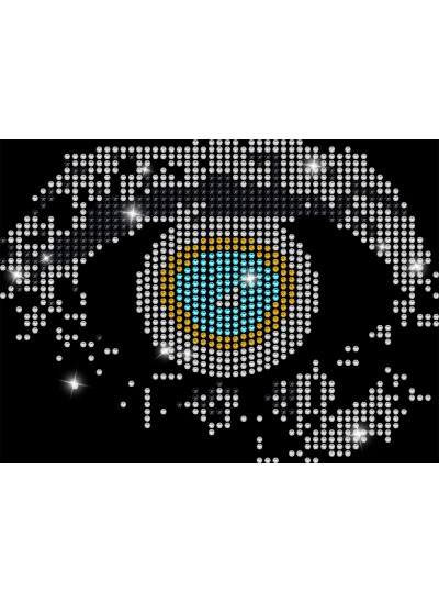 5691 Unisex Black Hoddie Eyes Wide Shut Rhinestuds