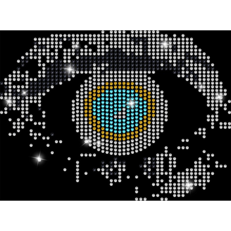 5691 Unisex Black Hoddie Eyes Wide Shut Rhinestuds