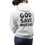 5665 Unisex White Hoddie God Save Queens