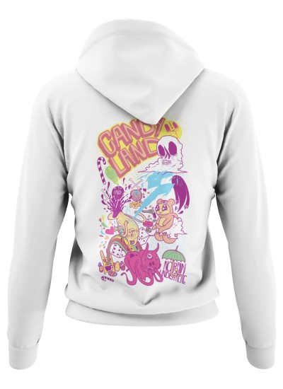 1121 Unisex White Hoddie Moderaw Candyland