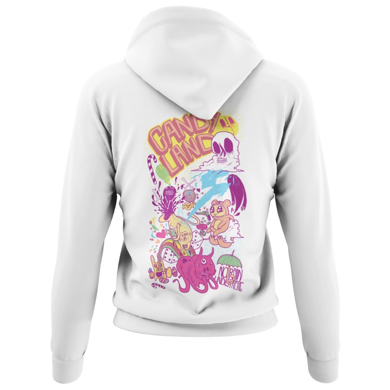 1121 Unisex White Hoddie Moderaw Candyland