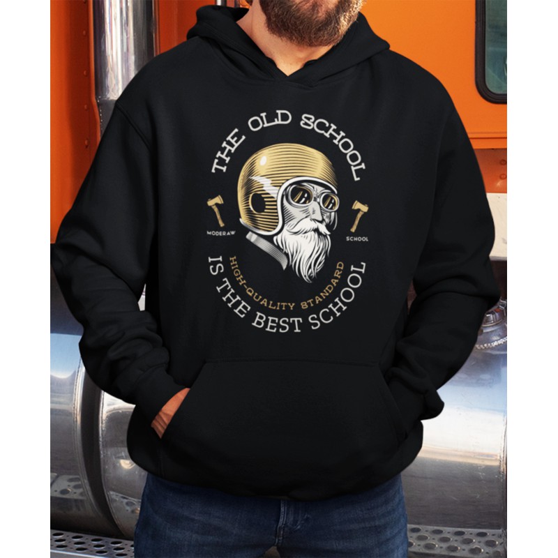 1570 Unisex Black Hoddie Moderaw The Old School