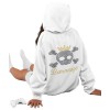 3456 Unisex White Hoddie Baronage Rhinestuds