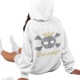 3456 Unisex White Hoddie Baronage Rhinestuds