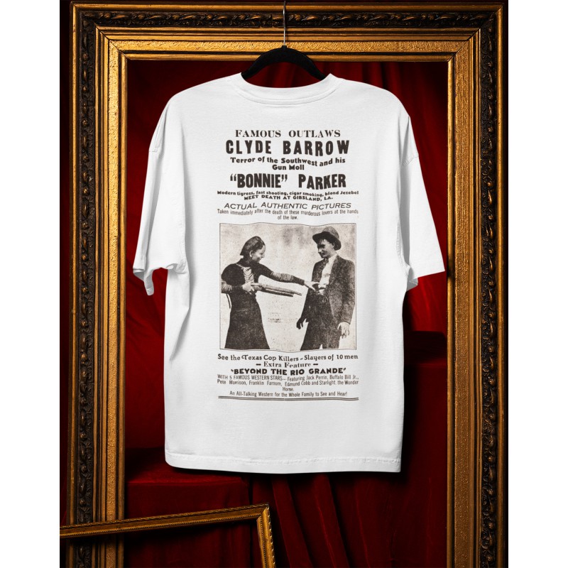 1109 Bonnie And Glyde White Organic Oversized T-shirt  