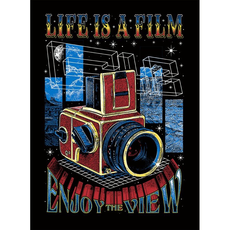 791  Life Is A Film  Organic Oversized T-shirt  