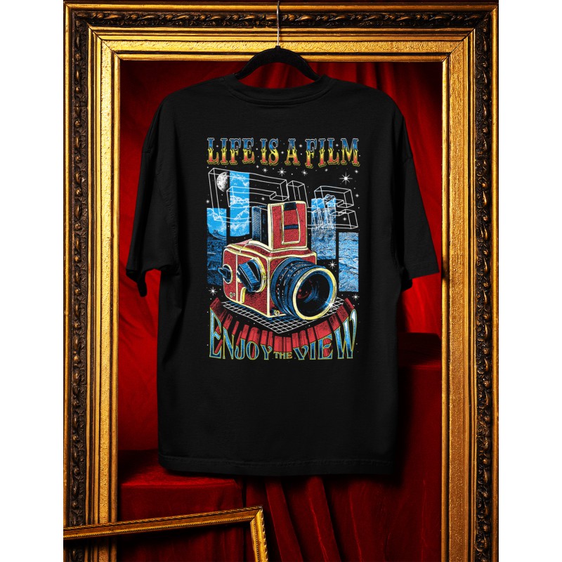 791  Life Is A Film  Organic Oversized T-shirt  