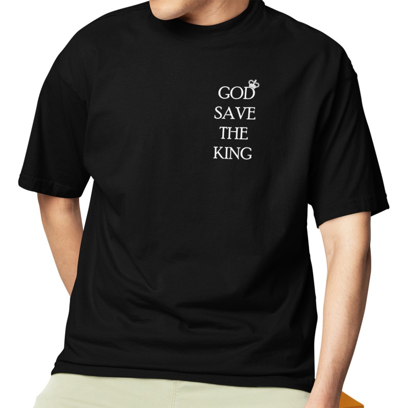 1020 Skull King Moderaw Organic Oversized Black T-shirt, μεταλλικά στοιχεία