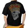 1020 Skull King Moderaw Organic Oversized Black T-shirt, μεταλλικά στοιχεία