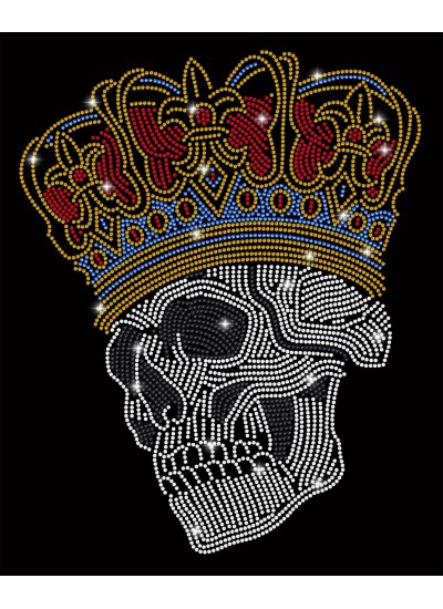 1020 Skull King Moderaw Organic Oversized Black T-shirt, μεταλλικά στοιχεία