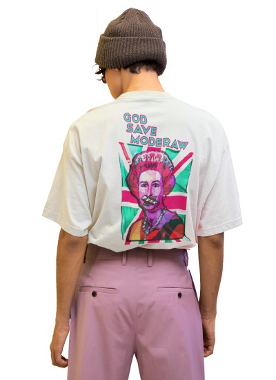 999 God Save Moderaw White Organic Oversized T-shirt  