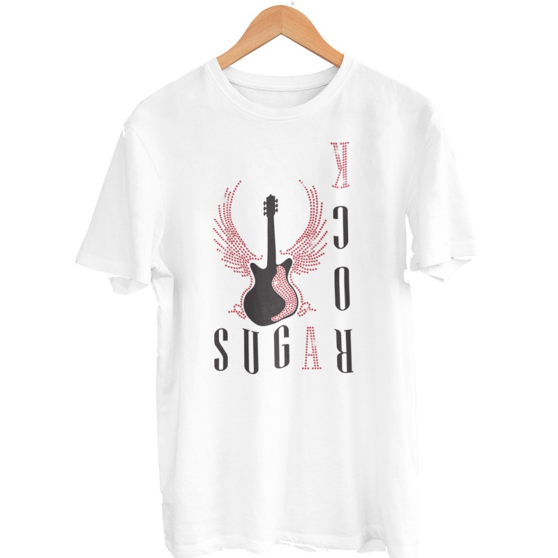 9881 Unisex White T-shirt Rock Sugar Rhinestuds