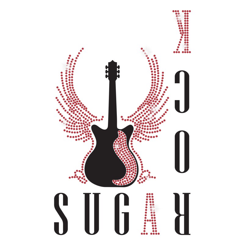 9881 Unisex White T-shirt Rock Sugar Rhinestuds