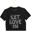 07542 Unisex Black T-shirt Let Love In Rhinestuds