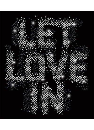 07542 Unisex Black T-shirt Let Love In Rhinestuds