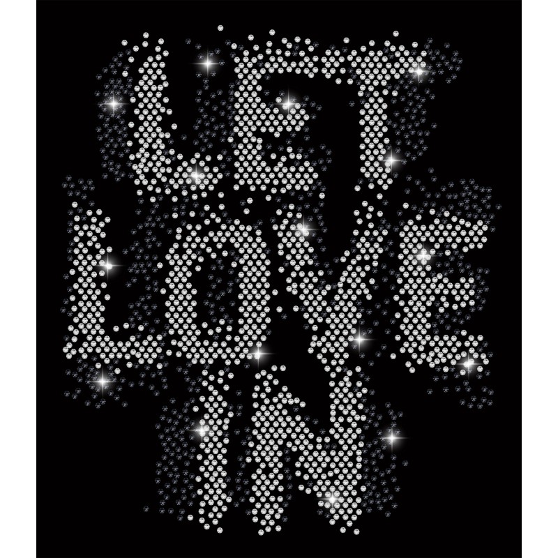 07542 Unisex Black T-shirt Let Love In Rhinestuds