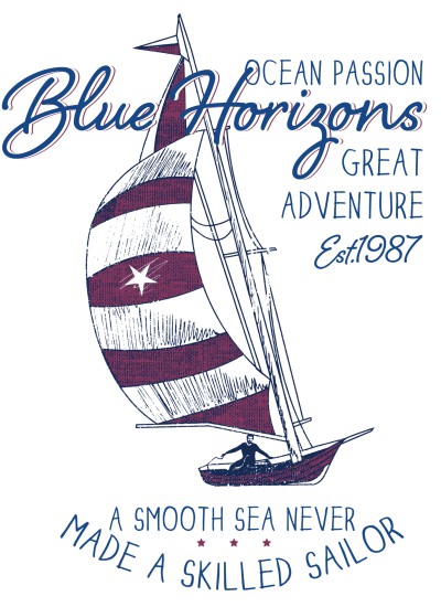 77542 Blue Horizones Unisex T-shirt  Moderaw  