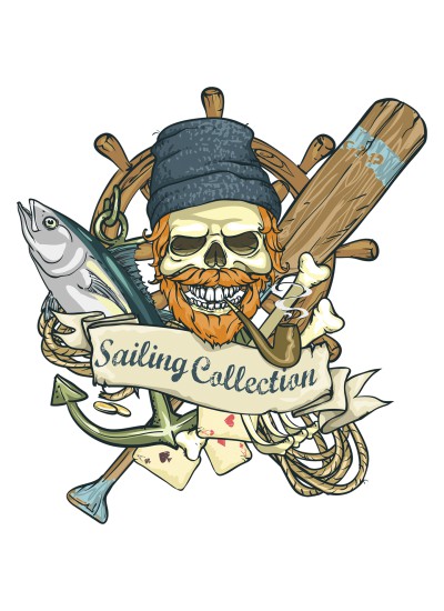 977  Skull  Sailor  T-shirt  Moderaw  