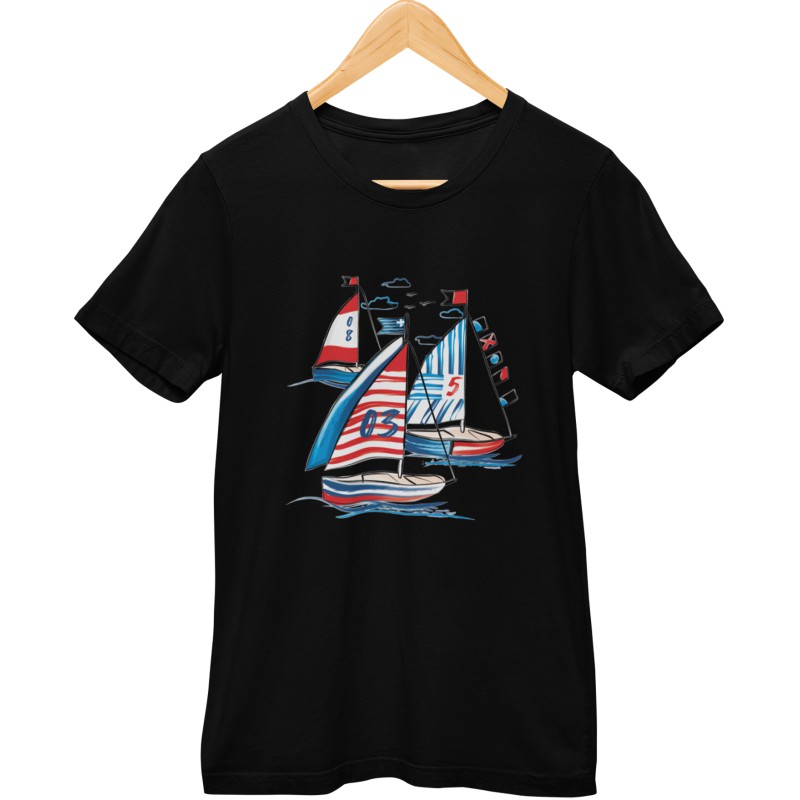 978  Watercolor  Sailing  T-shirt  Moderaw  