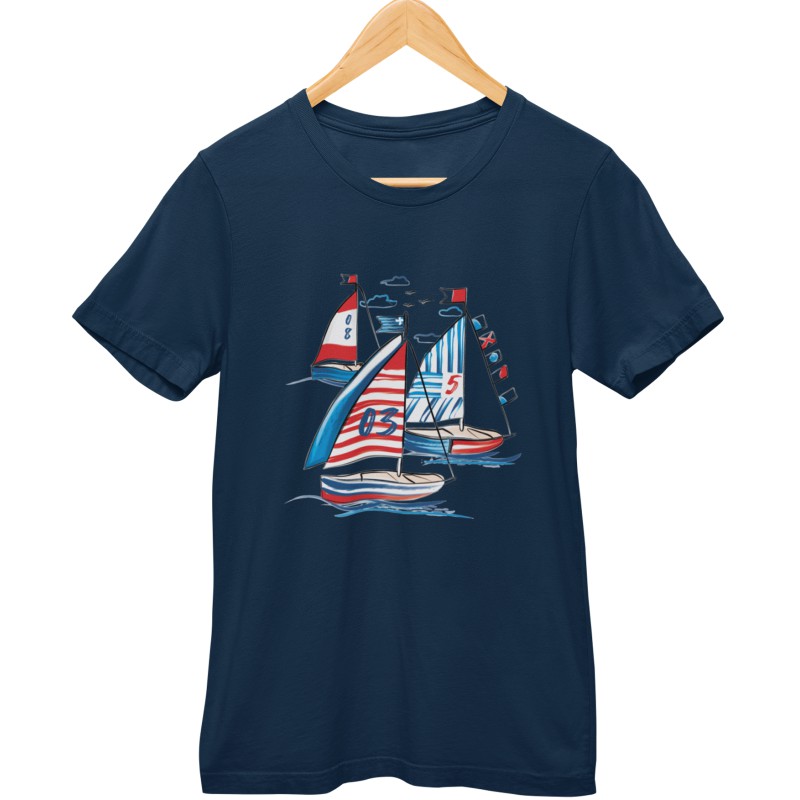 978  Watercolor  Sailing  T-shirt  Moderaw  