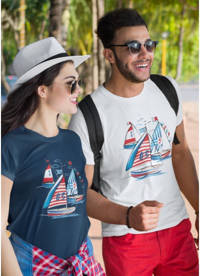 978  Watercolor  Sailing  T-shirt  Moderaw  