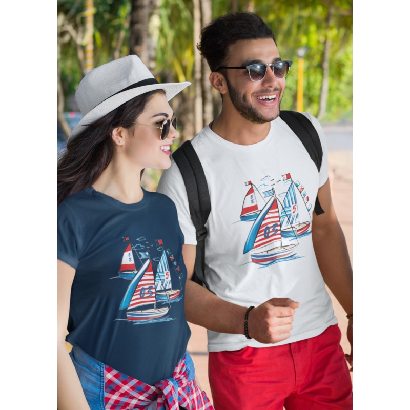978  Watercolor  Sailing  T-shirt  Moderaw  