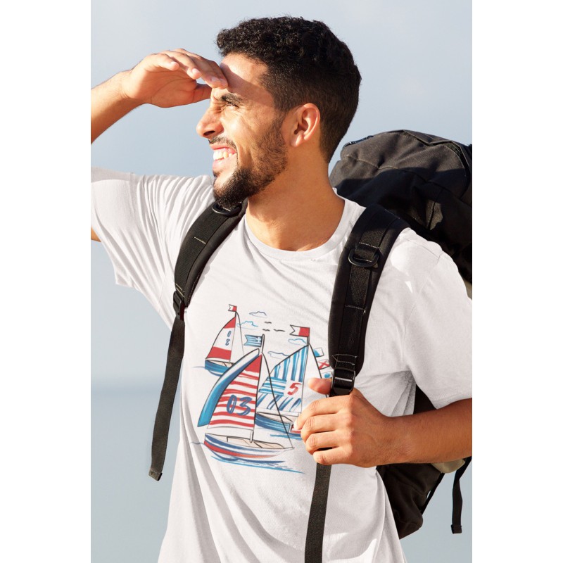 978  Watercolor  Sailing  T-shirt  Moderaw  